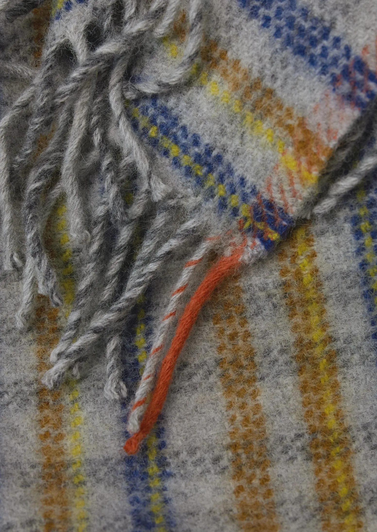 Dashed Check Wool Blanket | Multi