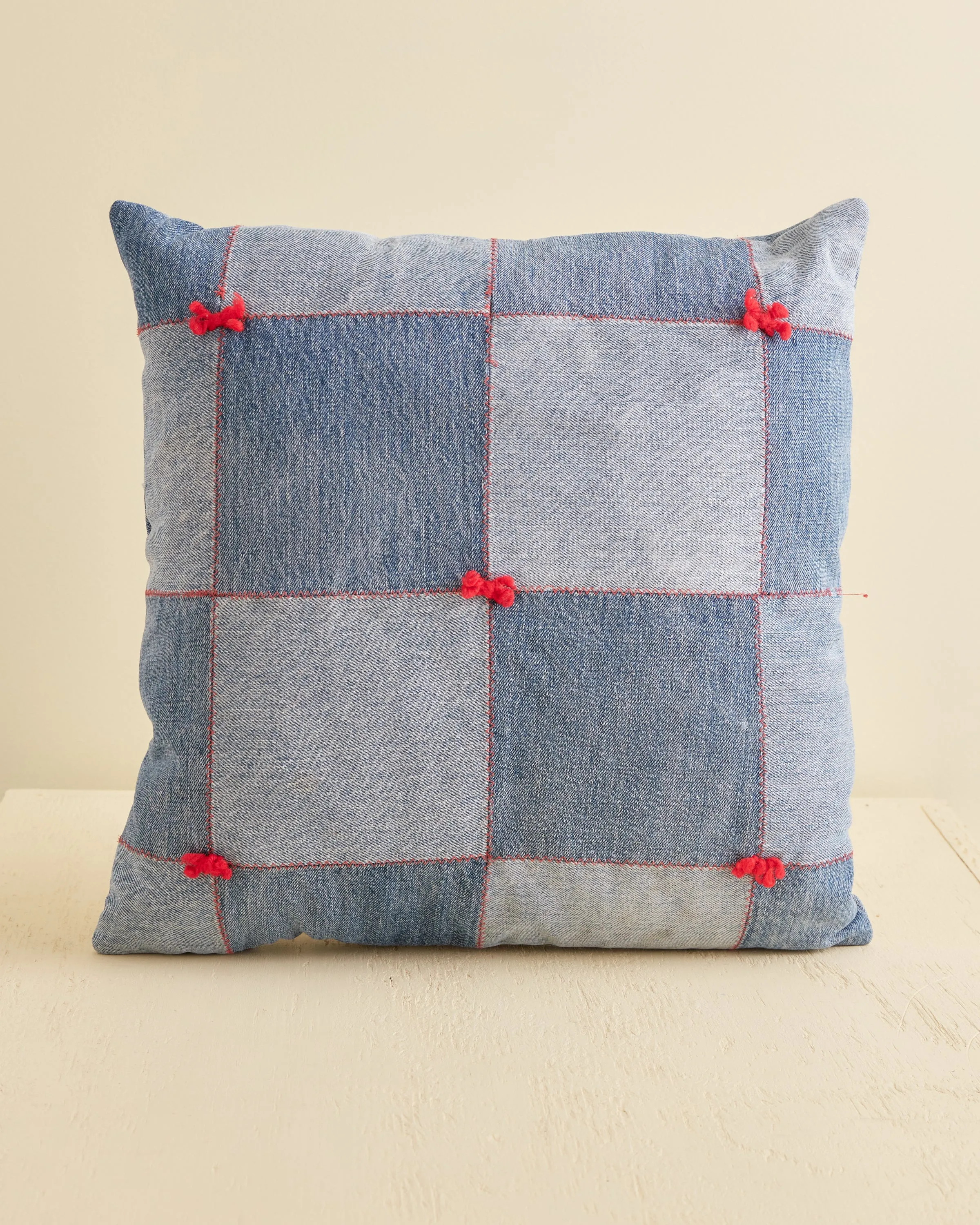 Denim Hand-Tie Pillow