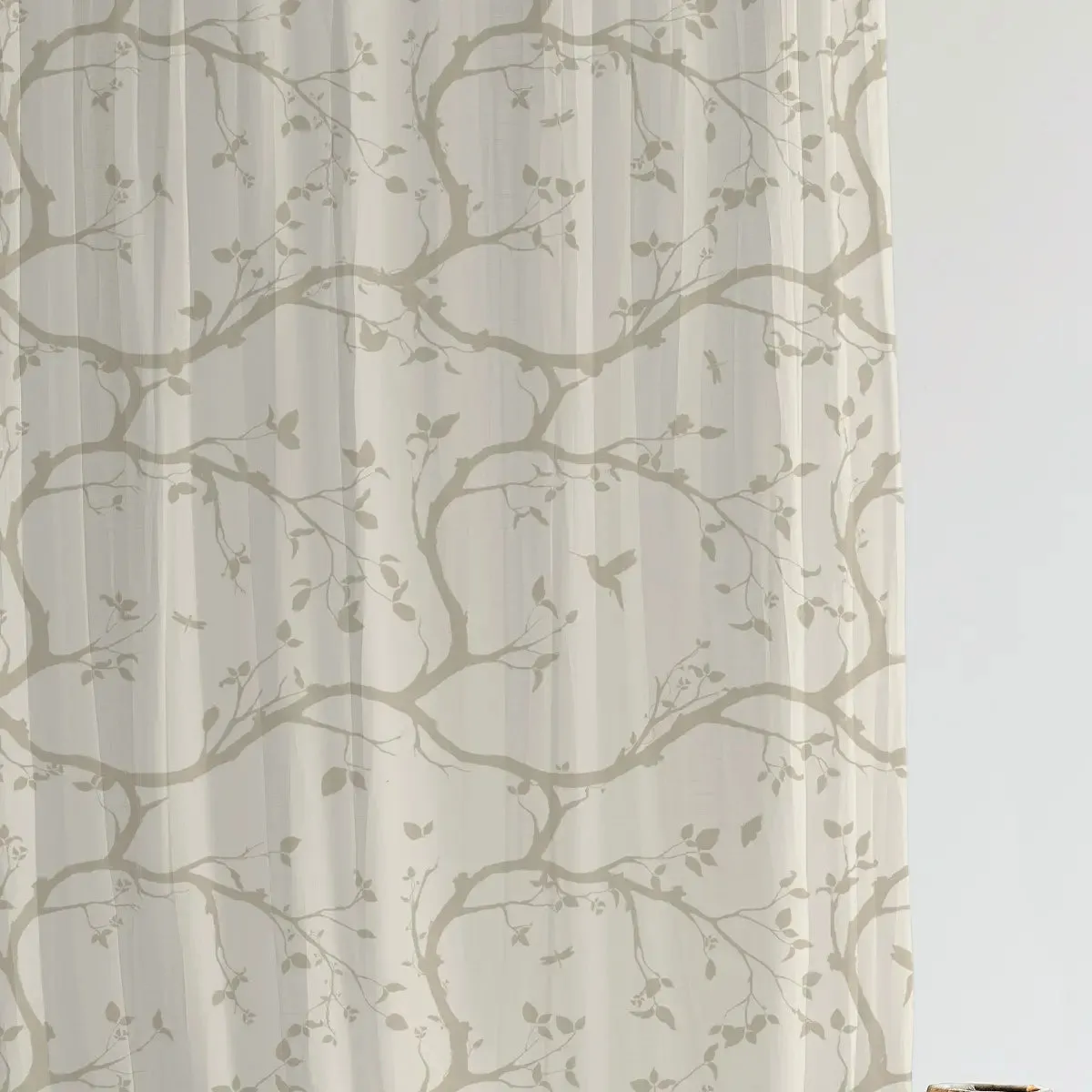 Echo Chinoiserie Style Cutrain Fabric Beige