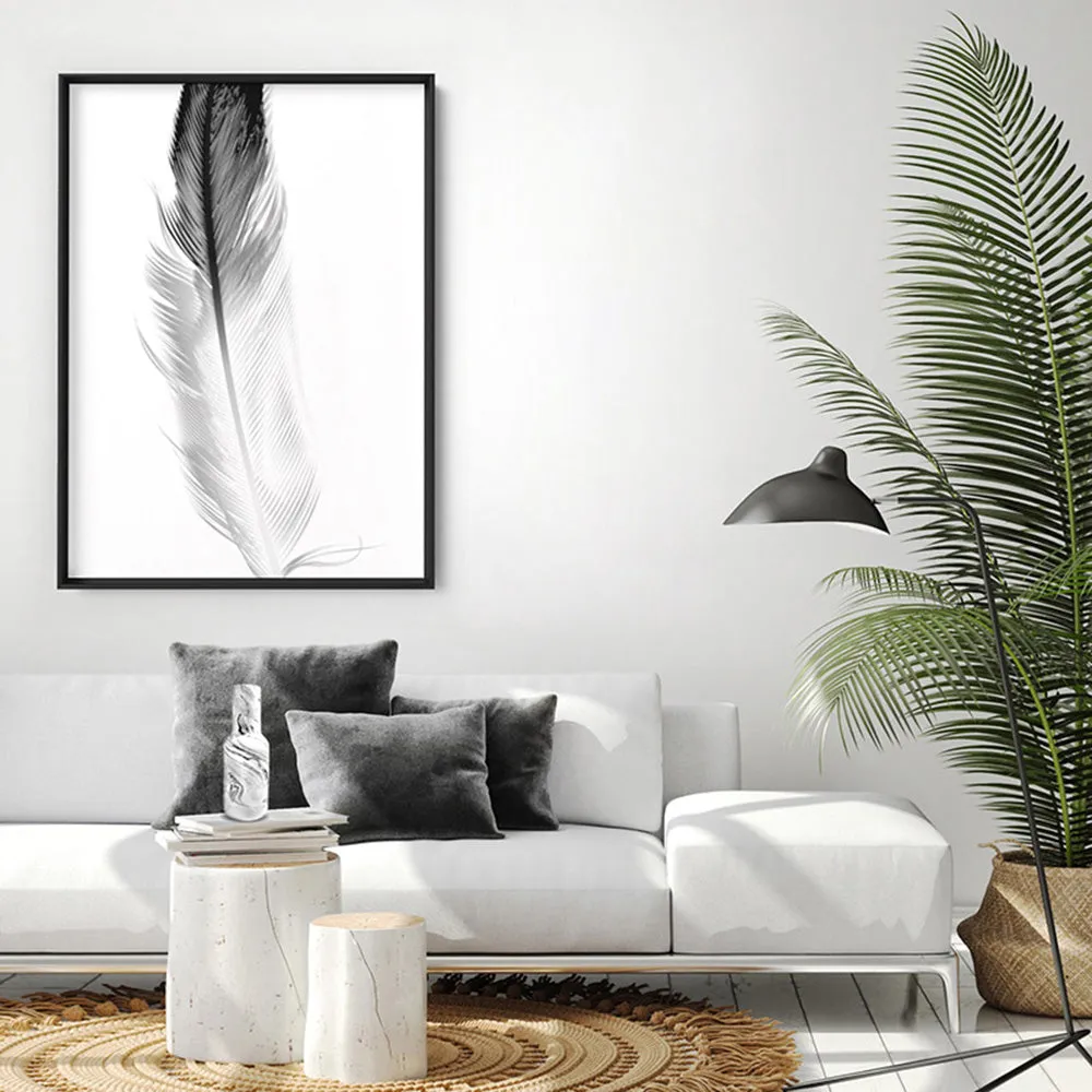 Feather Black & White I - Art Print