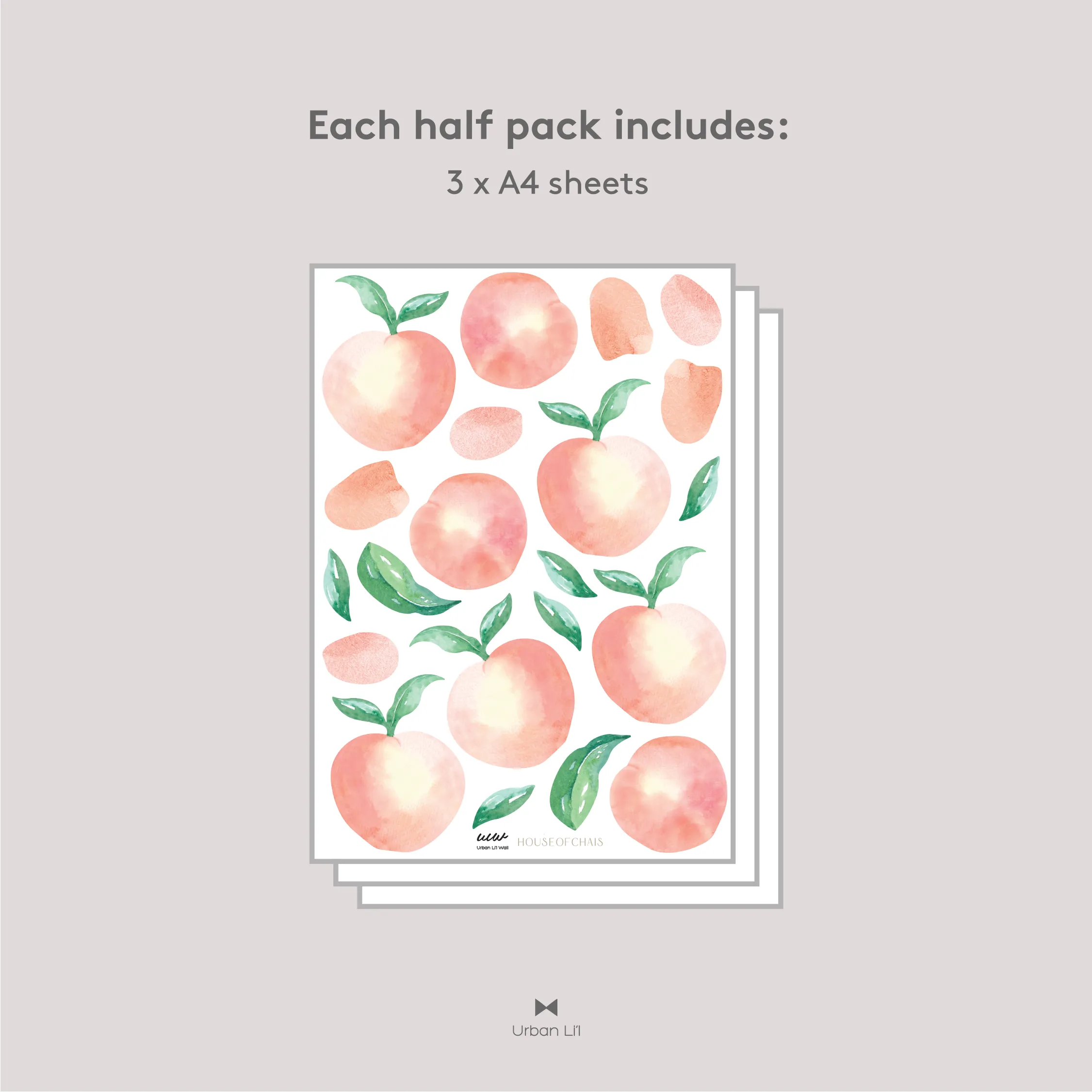 Feeling Peachy Fabric Decal by Houseofchais x Urban Li'l