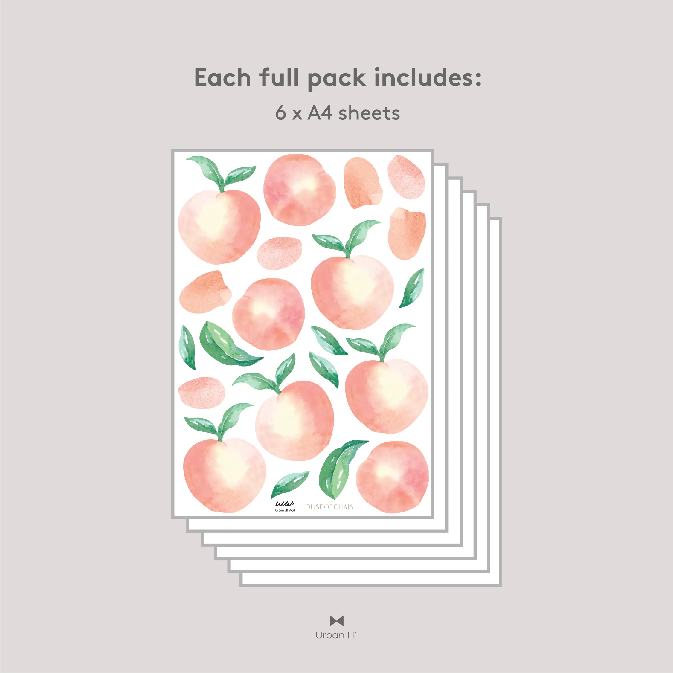 Feeling Peachy Fabric Decal by Houseofchais x Urban Li'l