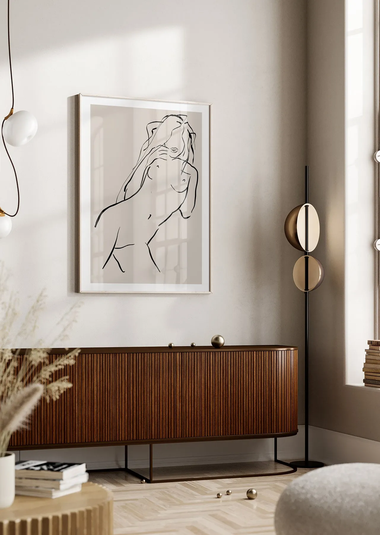 Female Nude Line Art Abstract Wall Art Print (2)