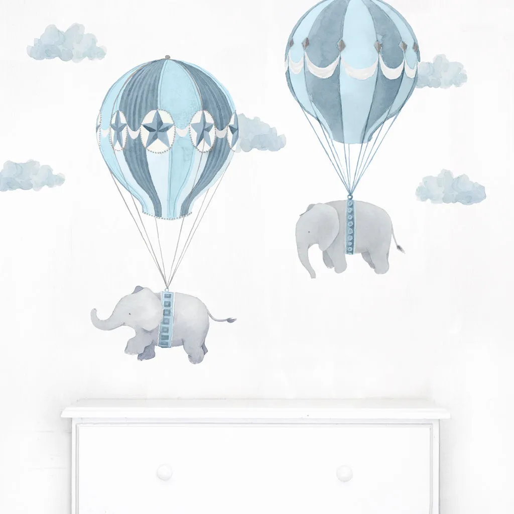 Flying Friends Wall Decal Set - Blue