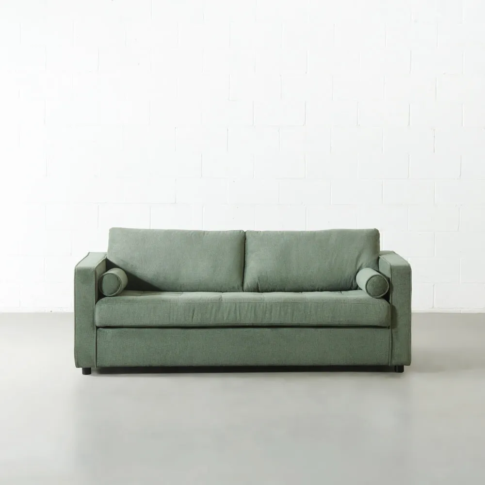 FONDA - Green Fabric Sofabed with Memory Foam Mattress