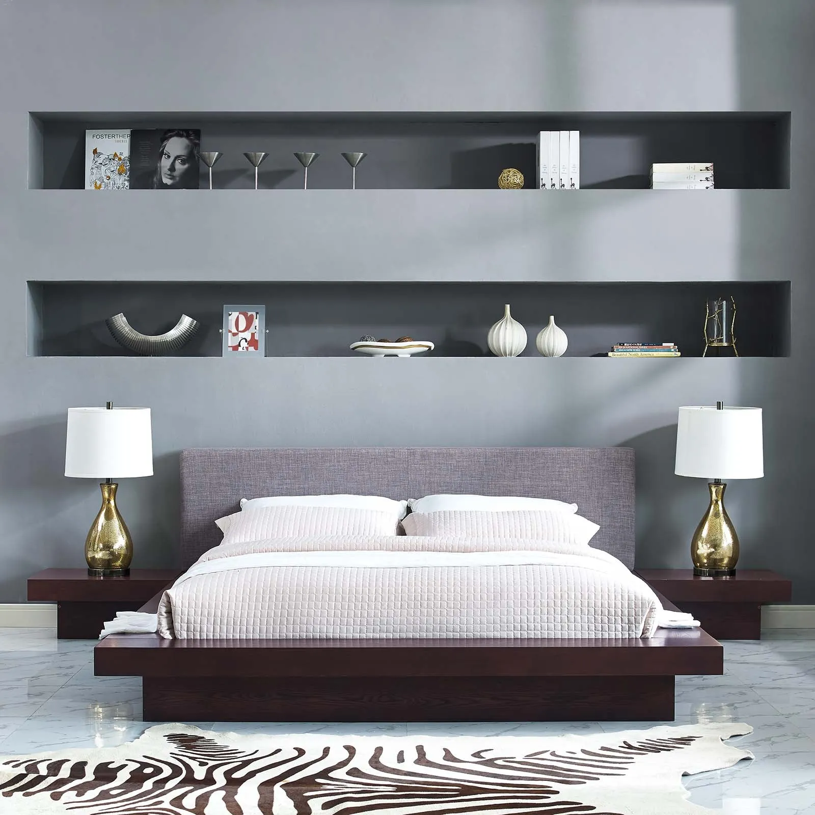 Freja 3 Piece Fabric Bedroom Set