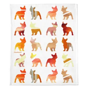 Frenchie Blanket | Frenchiestore | French Bulldogs in Fall Watercolors