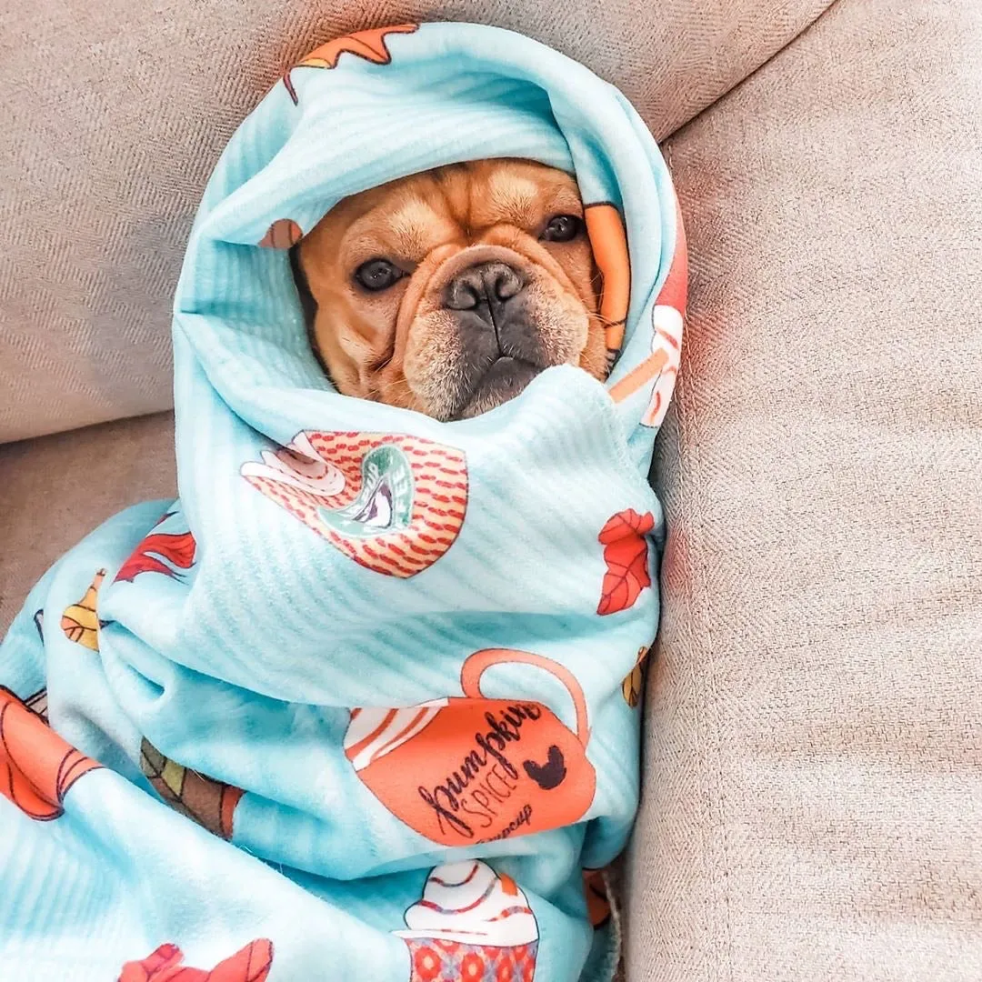 Frenchie Blanket | Frenchiestore | Pumpkin Spice Pupcup