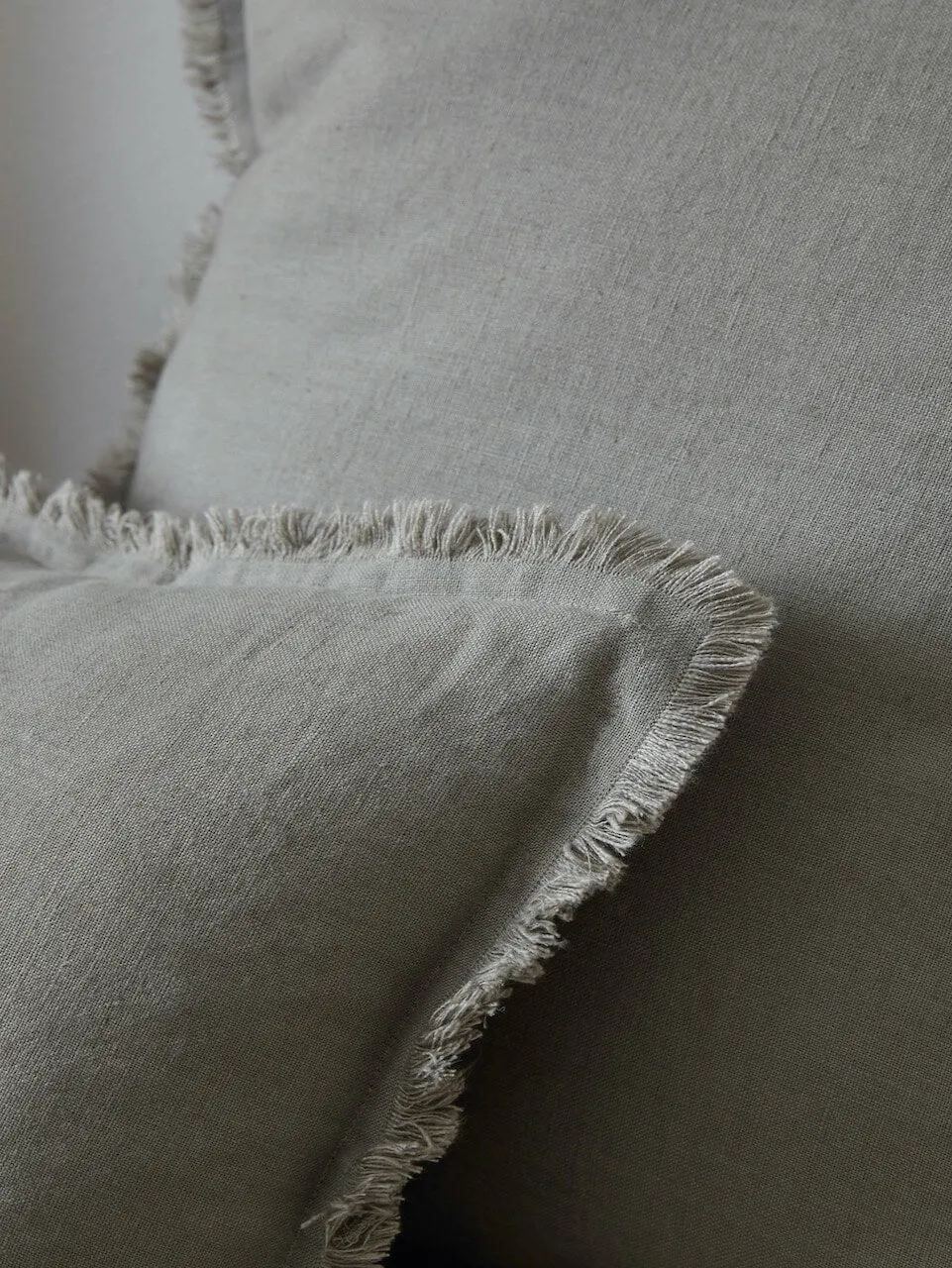 Fringe Linen Cushion Cover Khaki