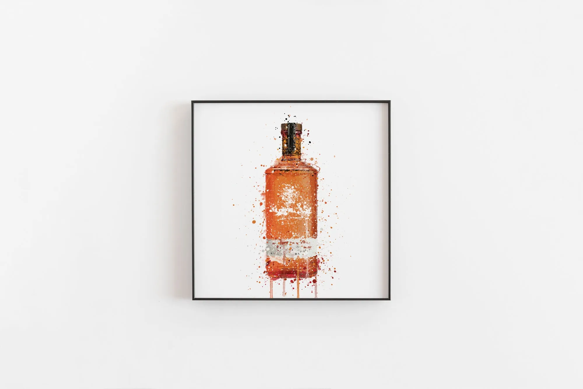 Gin Bottle Wall Art Print 'Blood Orange'