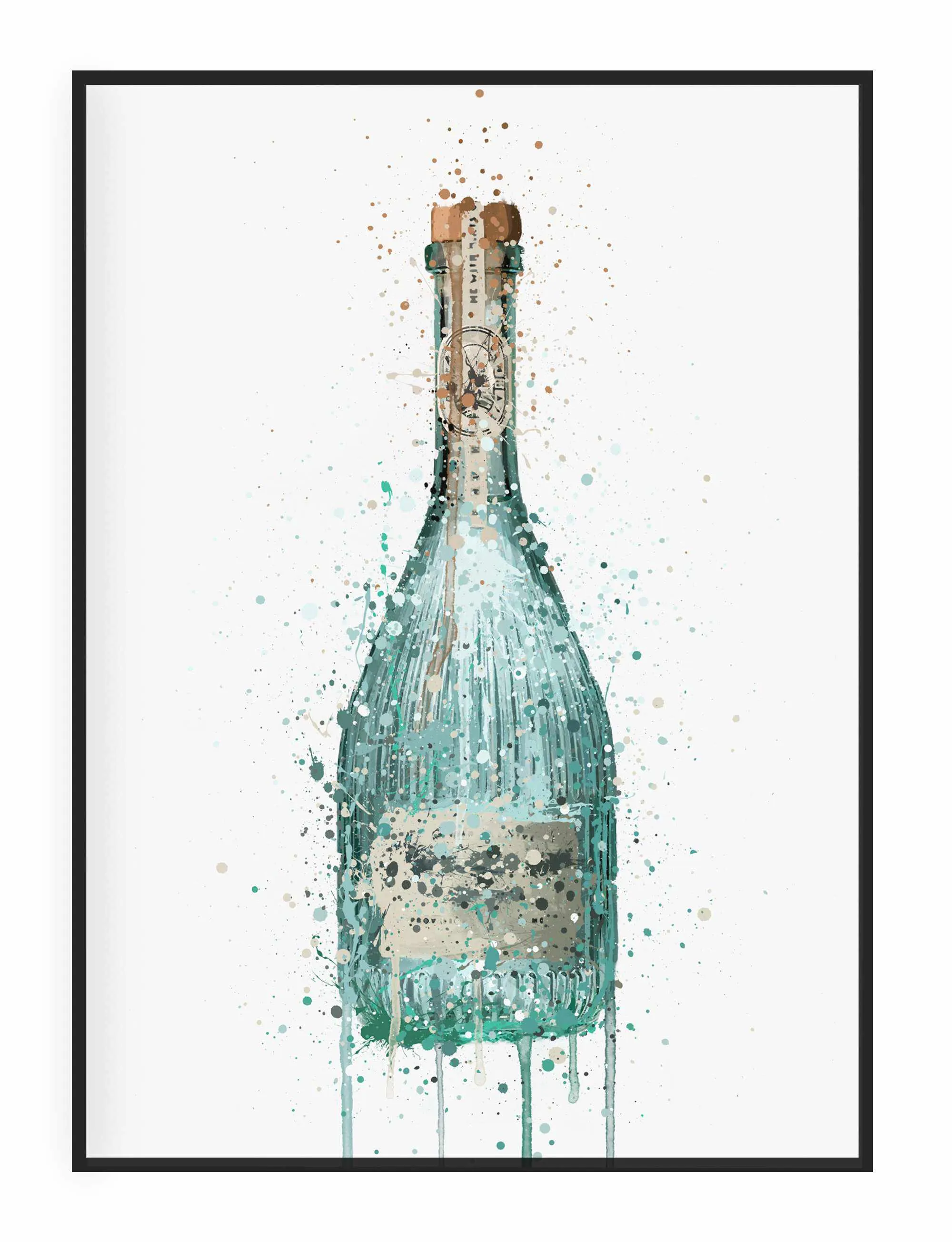 Gin Bottle Wall Art Print 'Harbour'