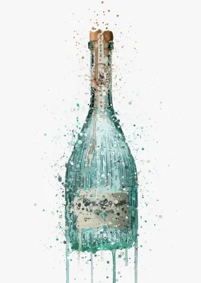 Gin Bottle Wall Art Print 'Harbour'