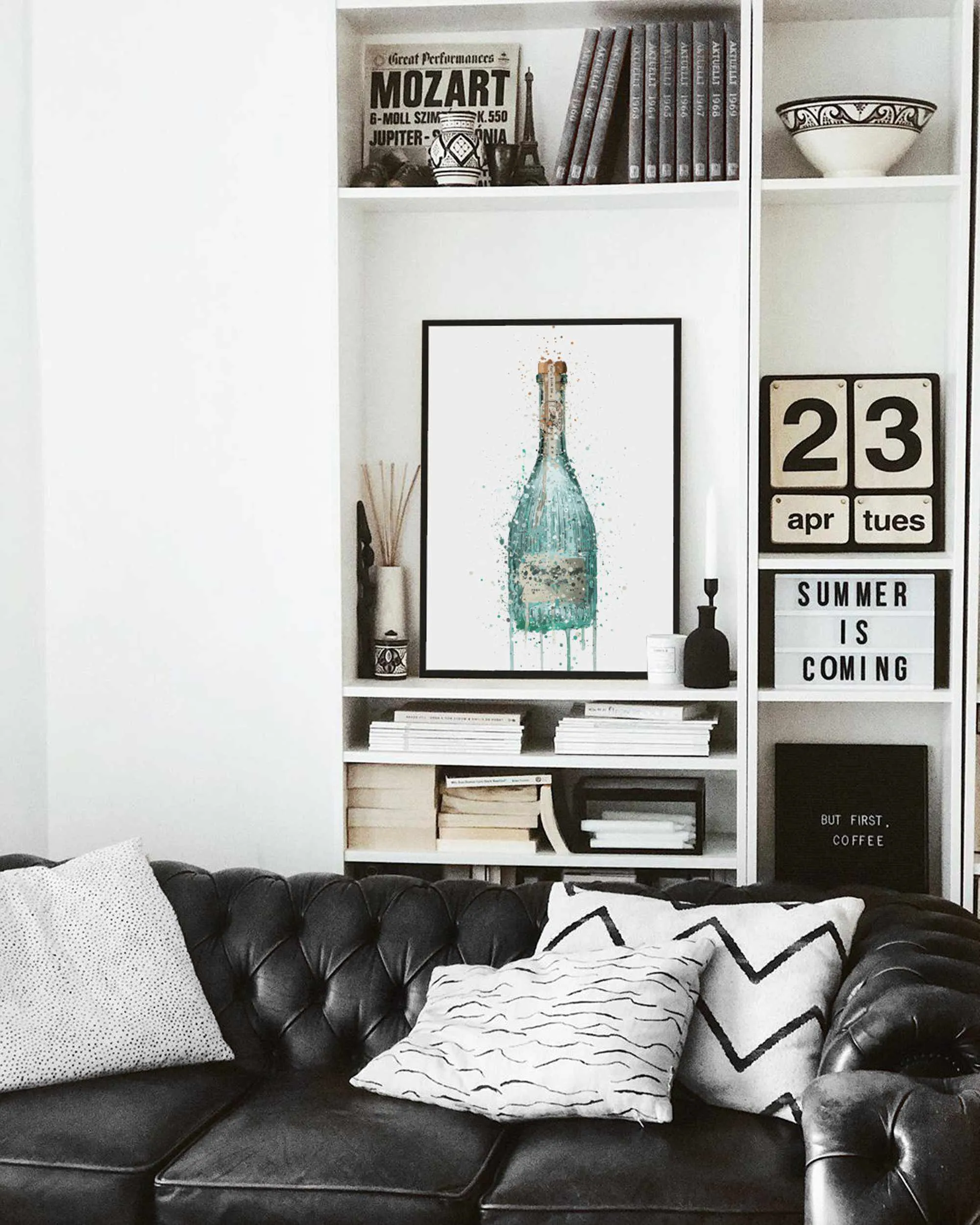 Gin Bottle Wall Art Print 'Harbour'