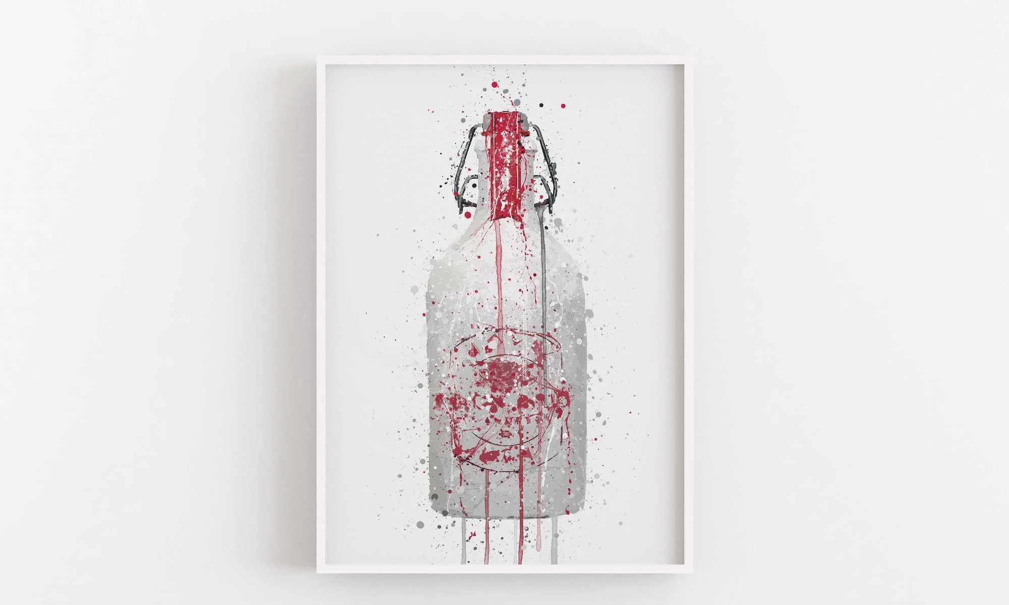 Gin Bottle Wall Art Print 'Porcelain'