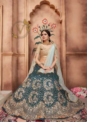 Green Designer Lehenga with Dupatta