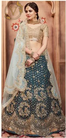 Green Designer Lehenga with Dupatta