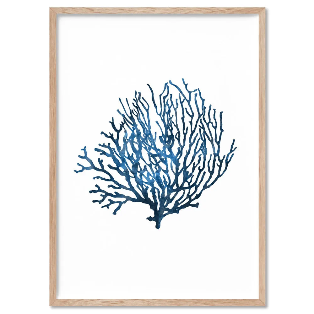 Hamptons Watercolour Blue Coral VI - Art Print