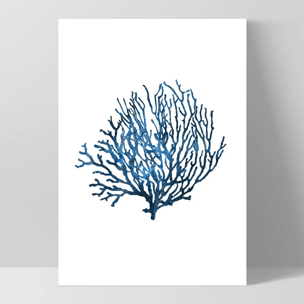 Hamptons Watercolour Blue Coral VI - Art Print