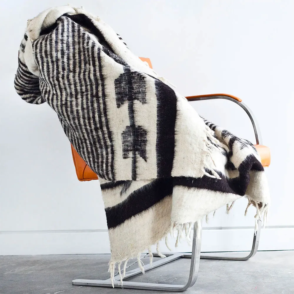 Hand-Loomed Blanket - Black/Brown