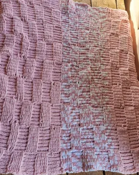 Handknit 'Velvet Wool Blanket' - Sweetheart shades