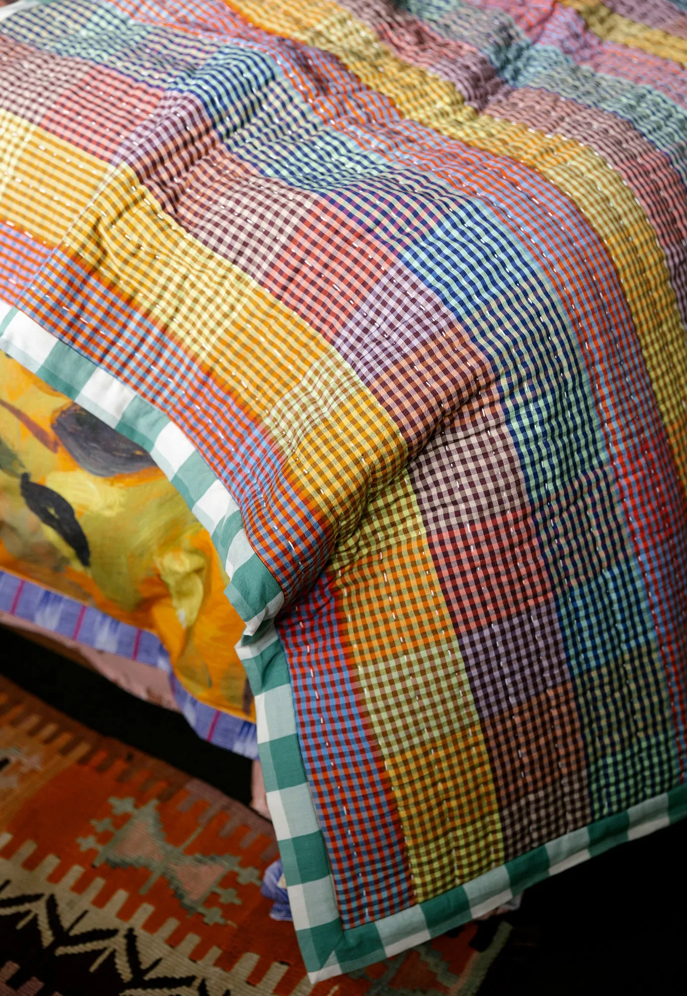 Handwoven Cotton Kantha Quilt