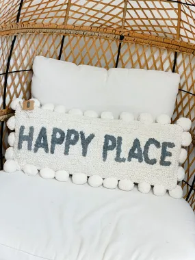 'Happy Place' Tufted Long Pillow by Mud Pie