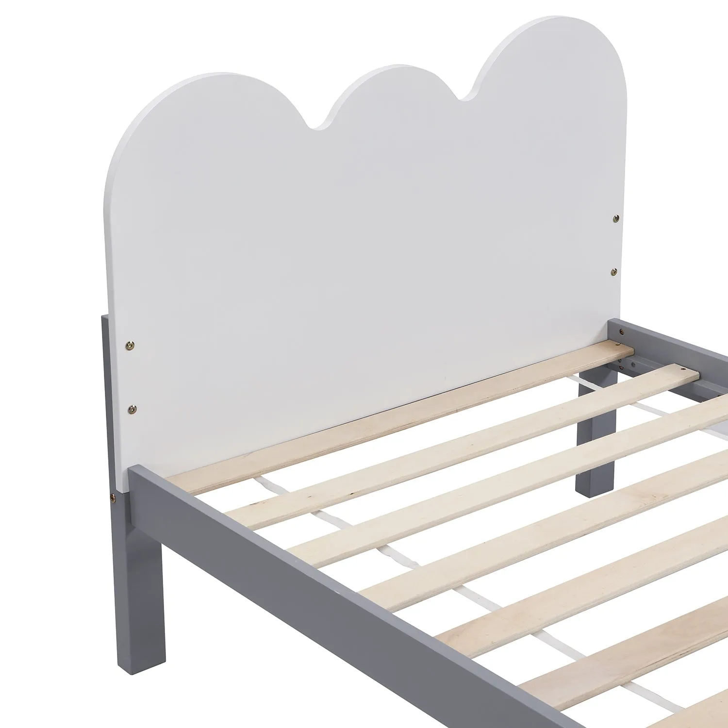 Hedwig Wooden Cloud Headboard Kid's Single Bed