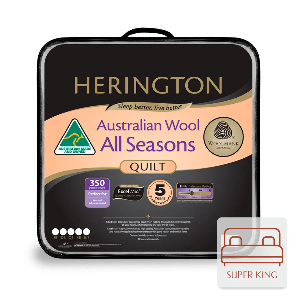 Herington All Seasons Wool Super King Quilt