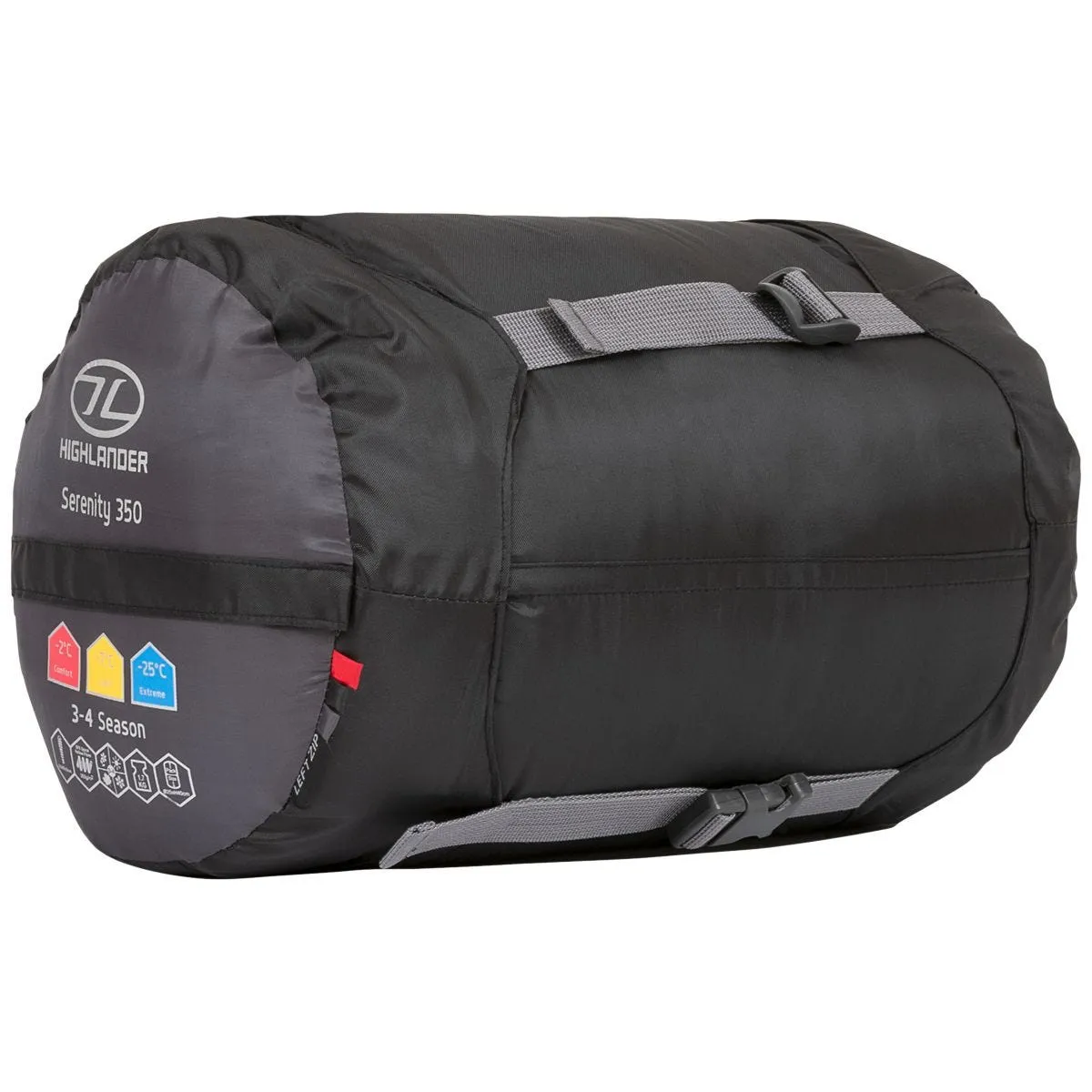 Highlander Serenity 350 Mummy Sleeping Bag Charcoal