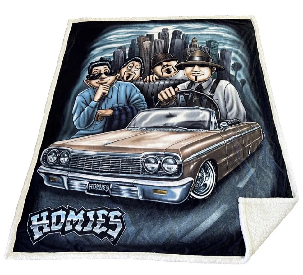 HOMIES - Sherpa ROLLIN WITH THE HOMIES - 50" x 60" Throw Blanket