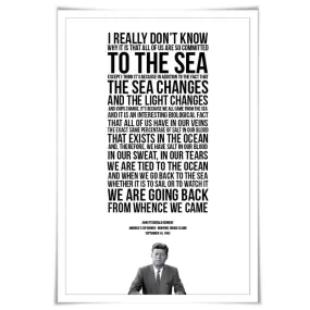 John Fitzgerald Kennedy Ocean Speech. JFK Presidential Speech. 5 Sizes. America's Cup Poster. Sailing Art Print