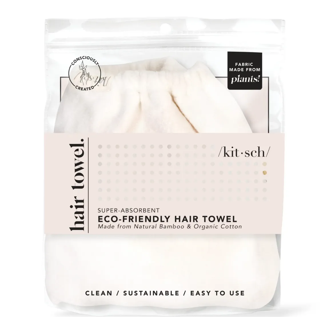 #K429 Darling Kitsch Microfiber Hair Towel (IVORY)