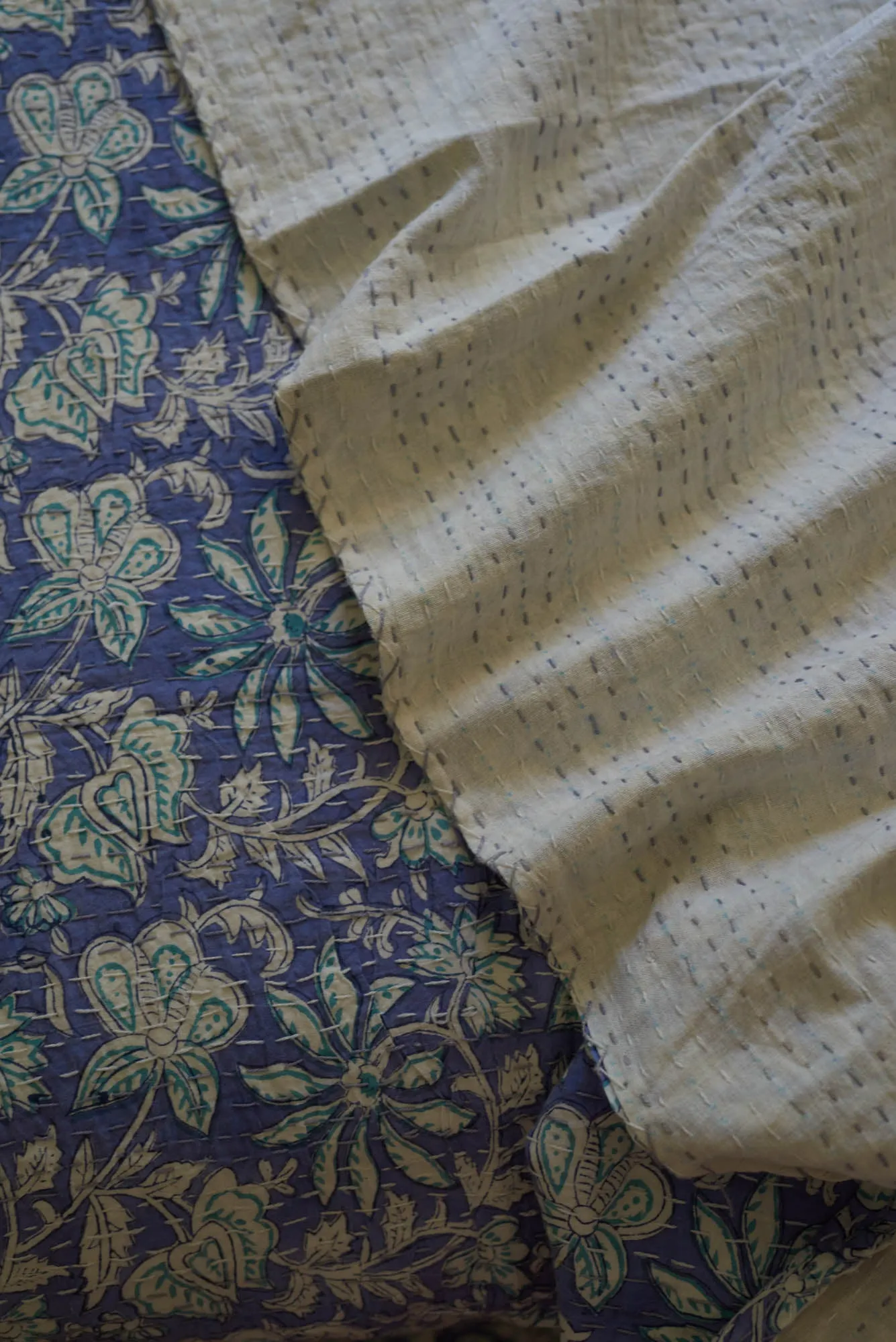 Kantha Quilt Trailing Floral