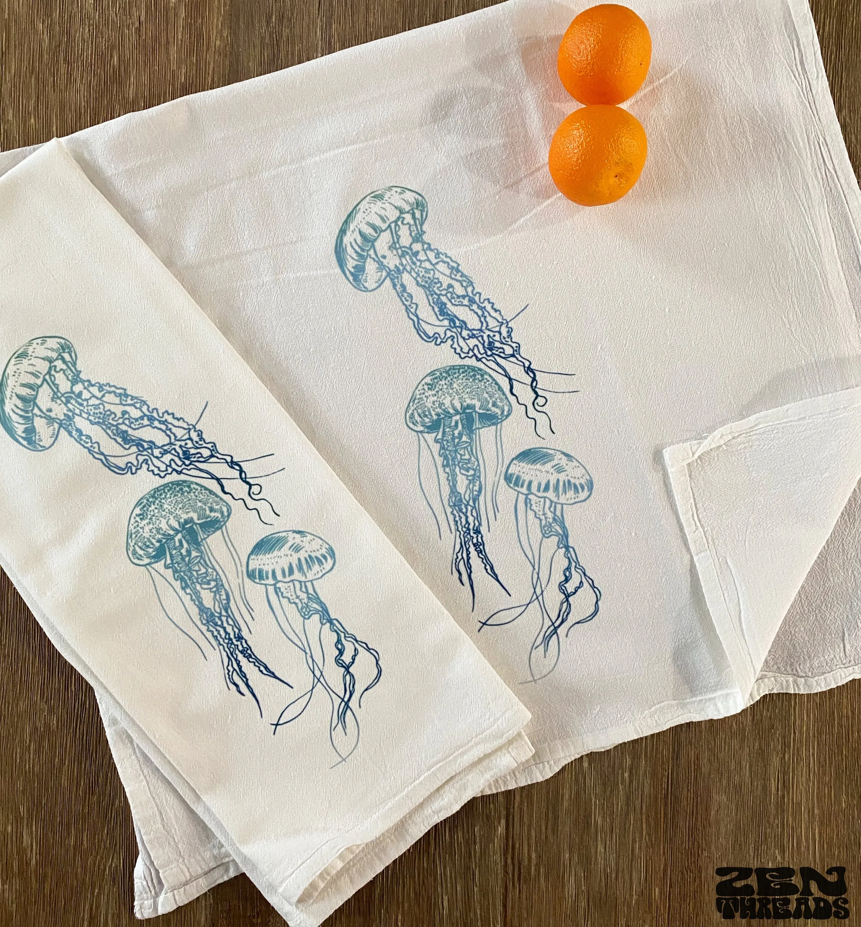 Large Flour Sack Towel Jellyfish Bar Kitchen Gift Organic Natural Cotton tea towel gift