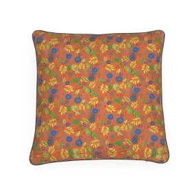 Leafy Design on Orange luxry quality floor Cushions