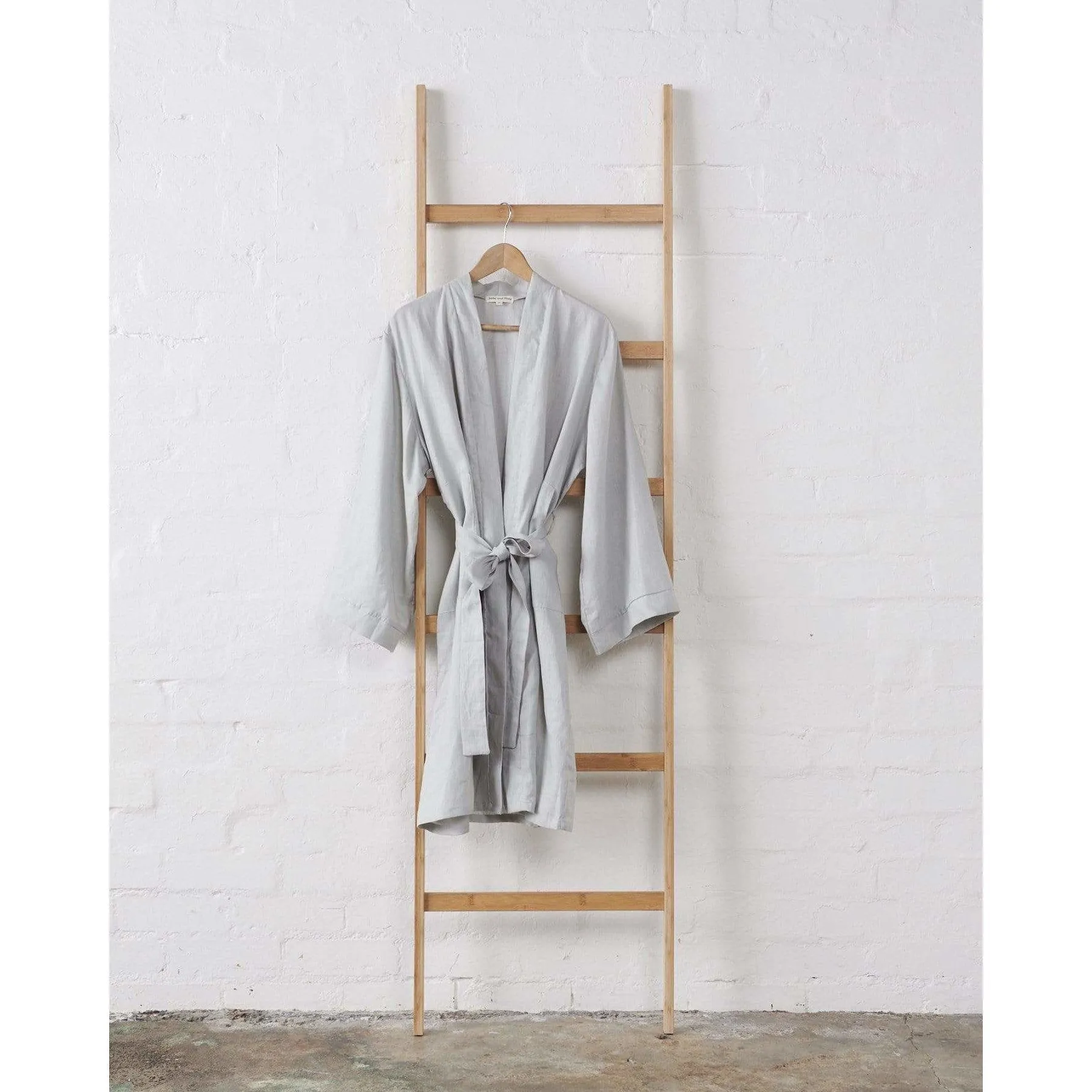 Linen Bathrobe - Harbour Mist | Jade and May