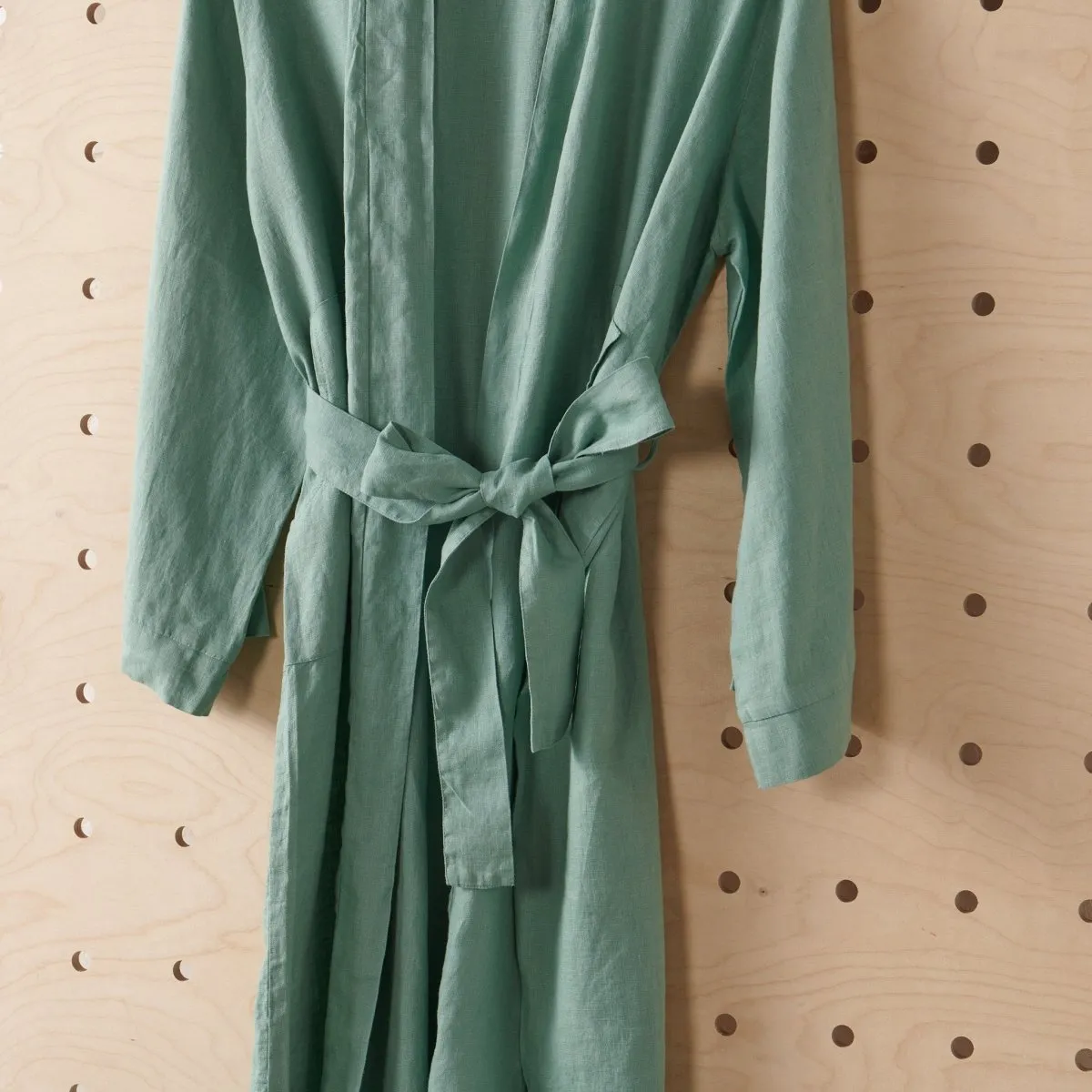 Linen Bathrobe - Sage Green (Long)