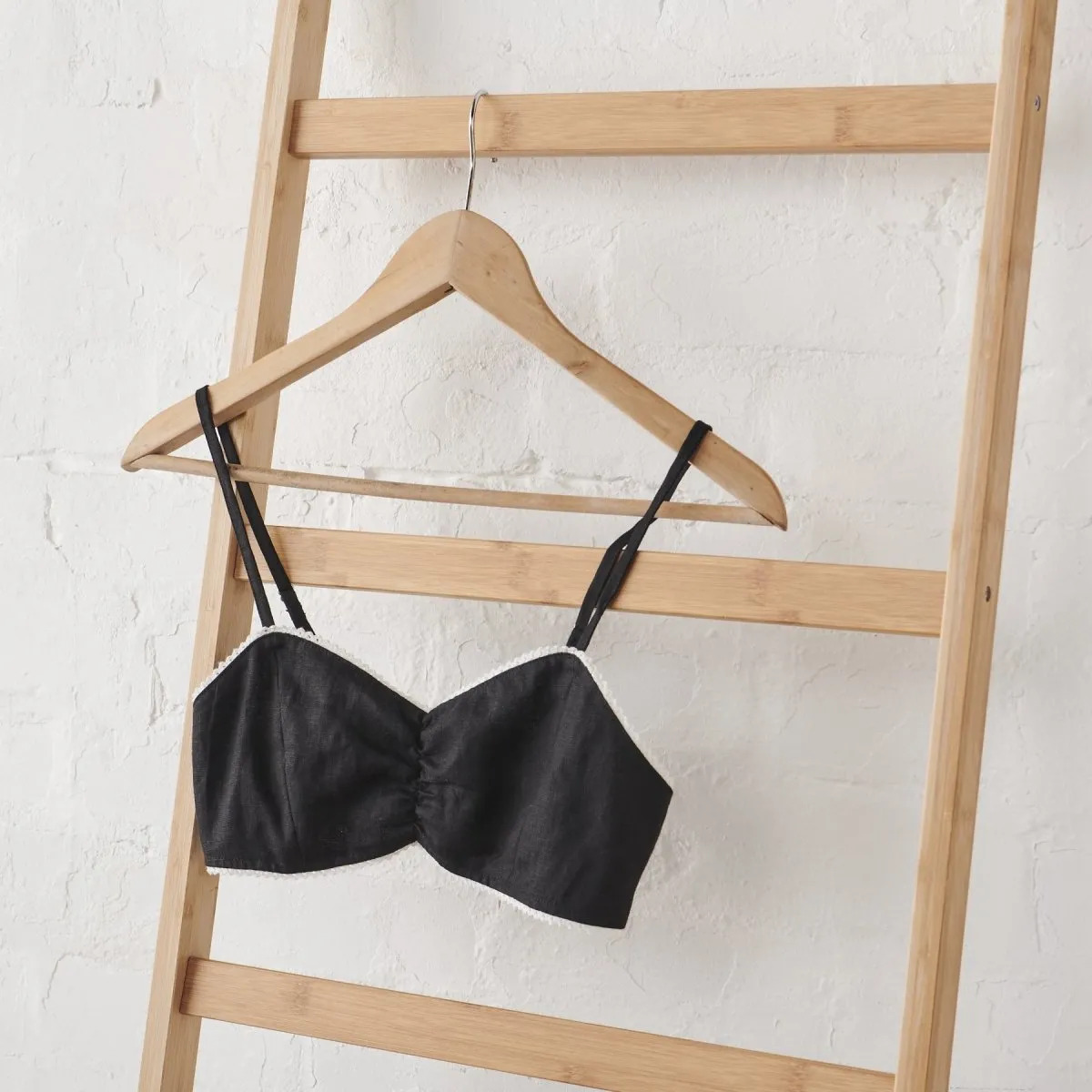 Linen Bralette - Black