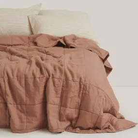 Linen Quilt Cover⎮Pink Clay