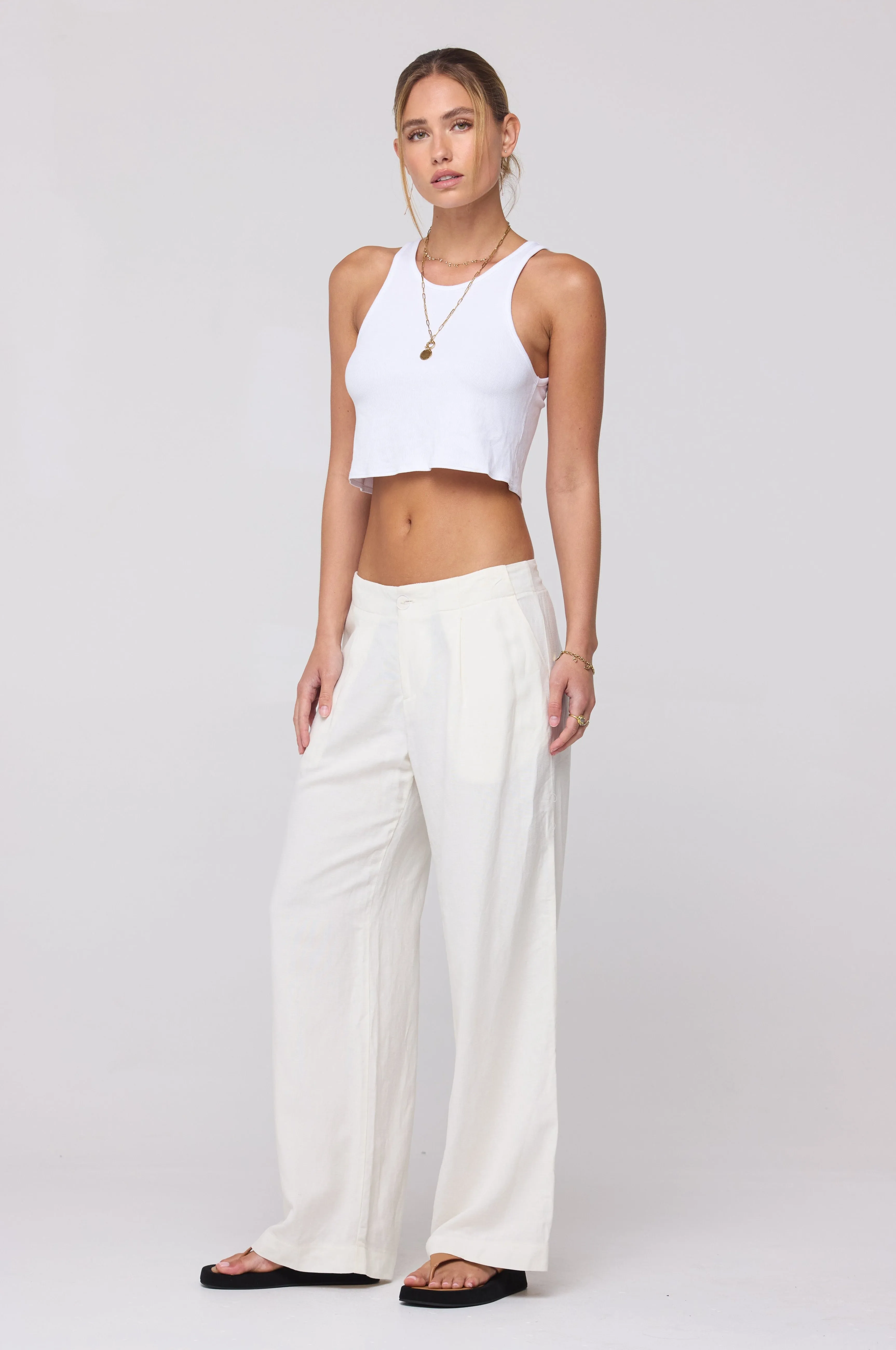 Malcolm Trousers in White Linen