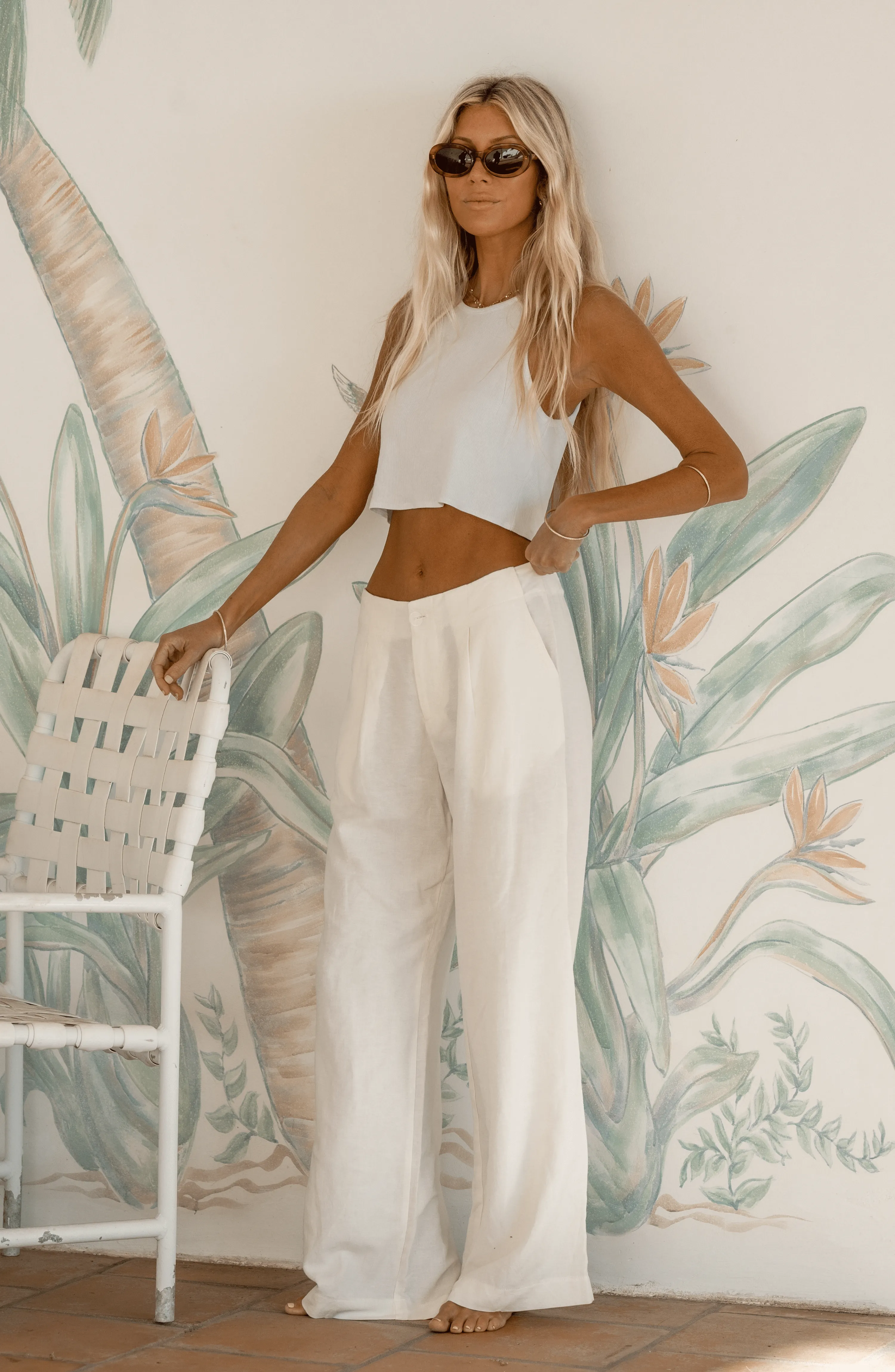 Malcolm Trousers in White Linen