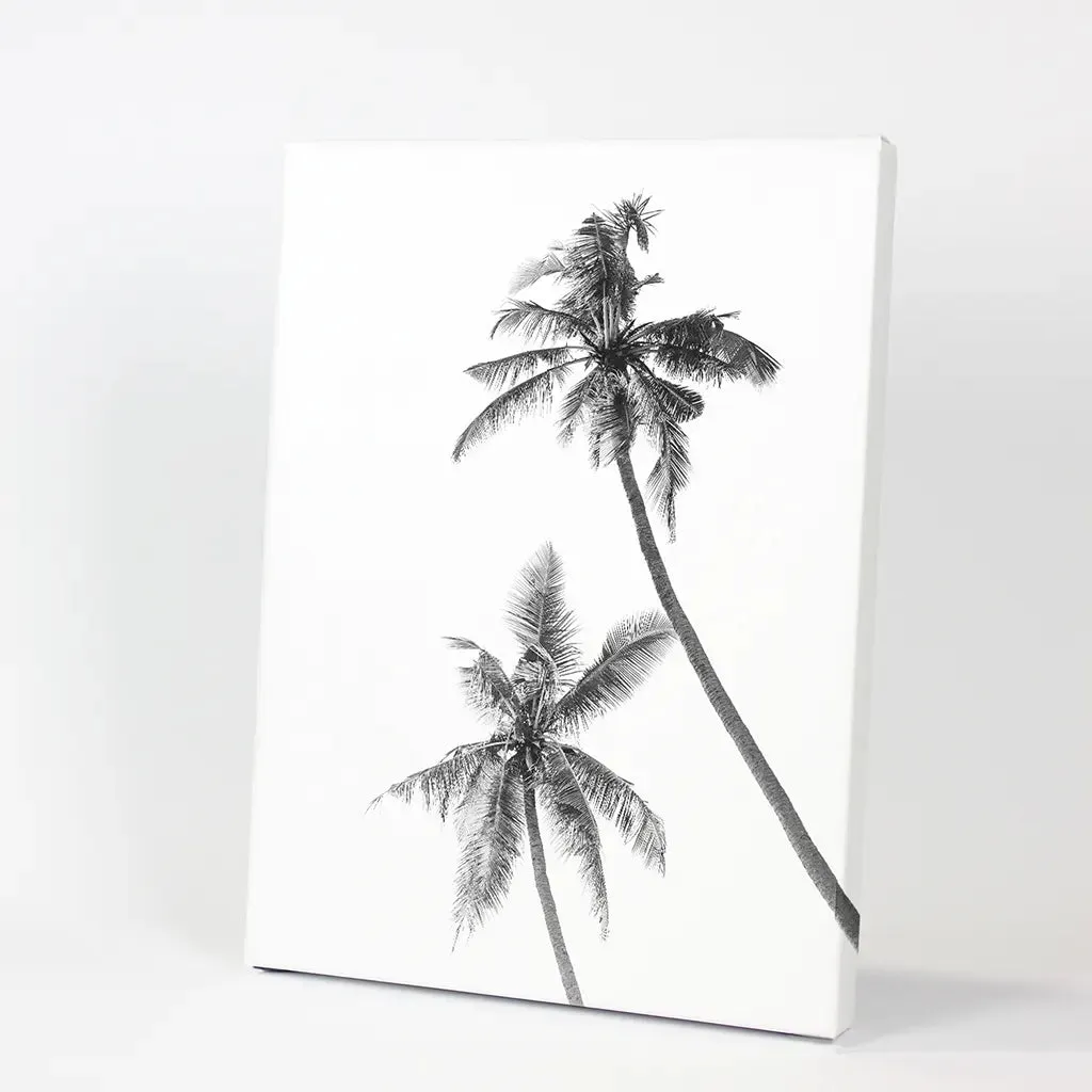 Minimalist Black White Palms Poster. Hawaii Theme