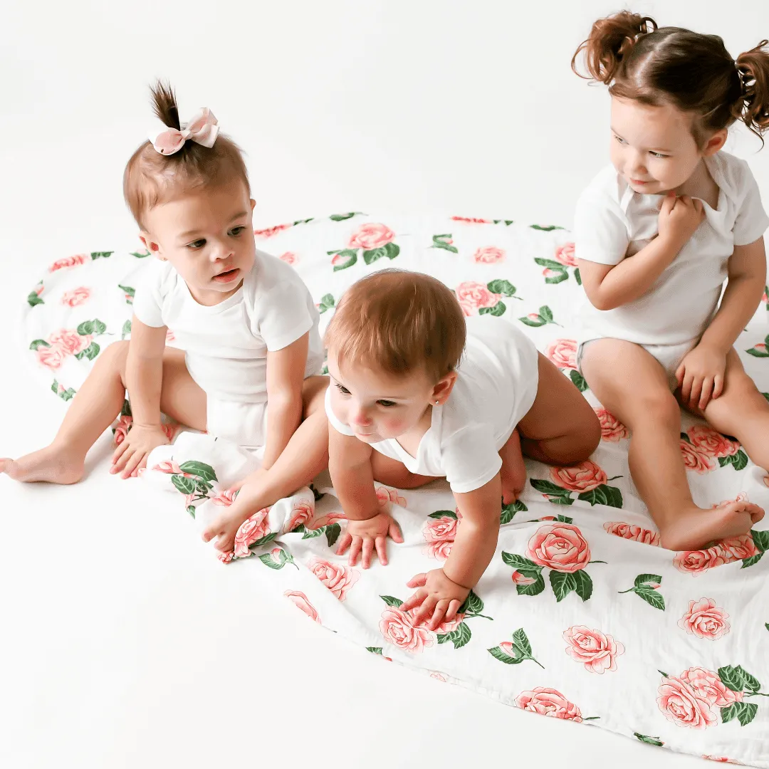 Muslin Swaddle Baby Blanket: Camellia