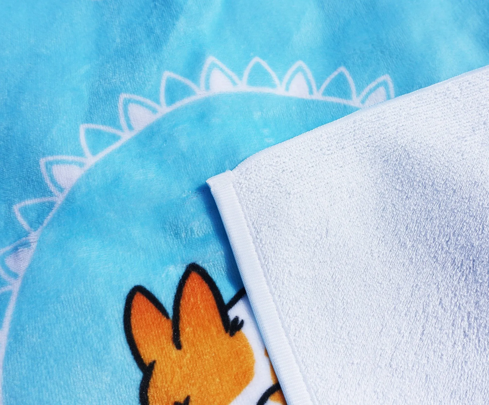 Namaste Corgi Beach Towel