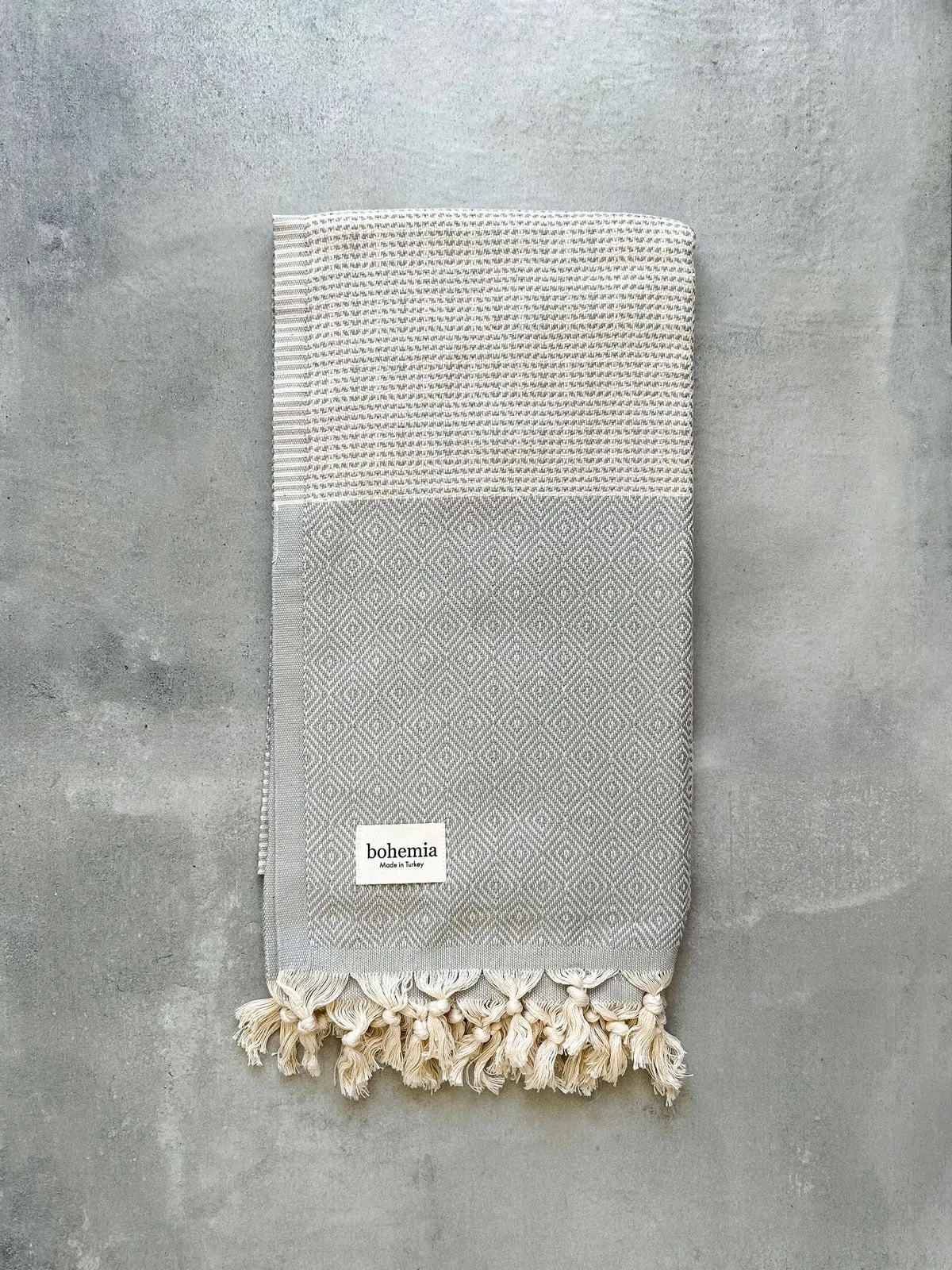 Nordic Dot Hammam Towel, Pearl Grey