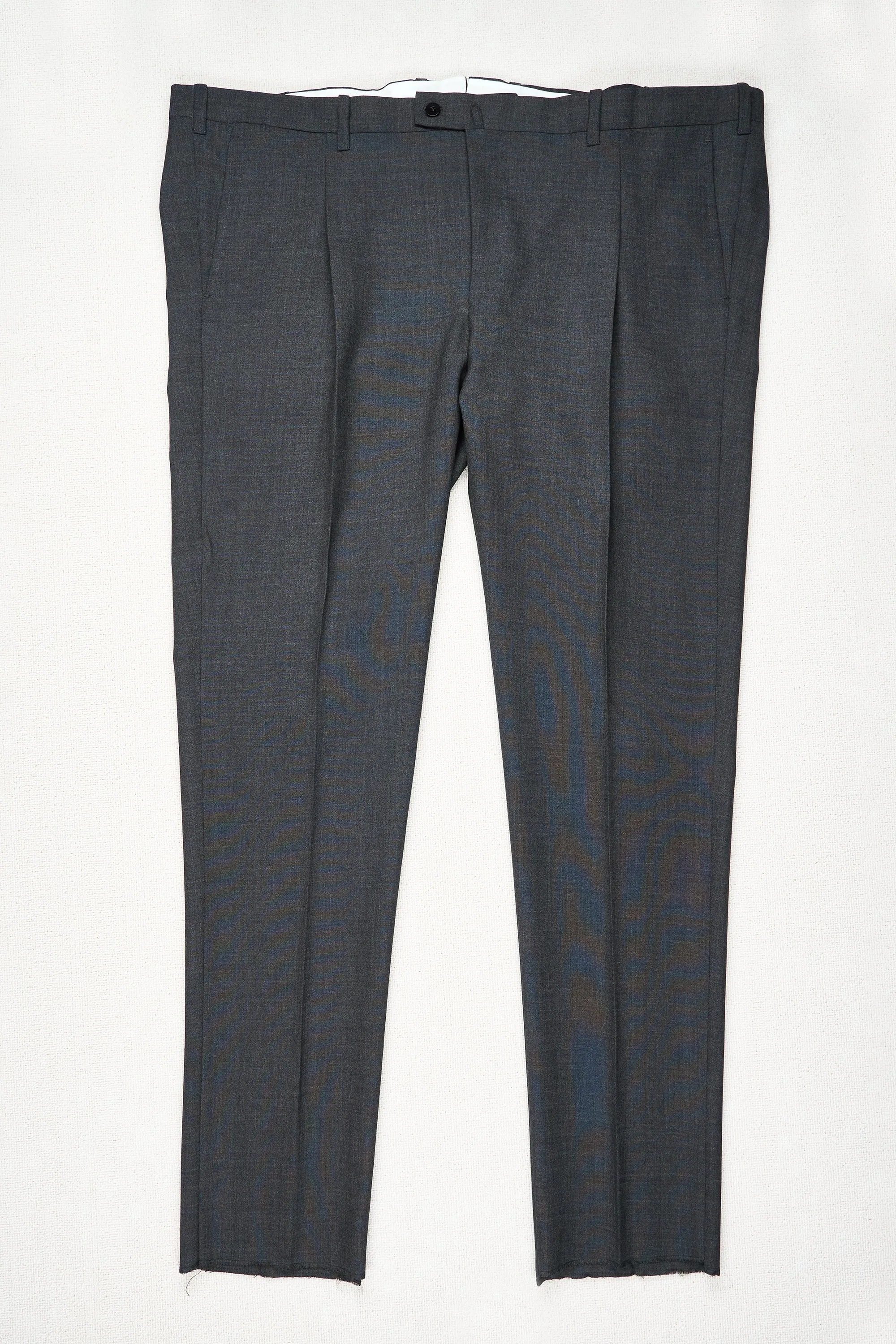 Orazio Luciano Grey Wool Single Pleat Trousers Bespoke