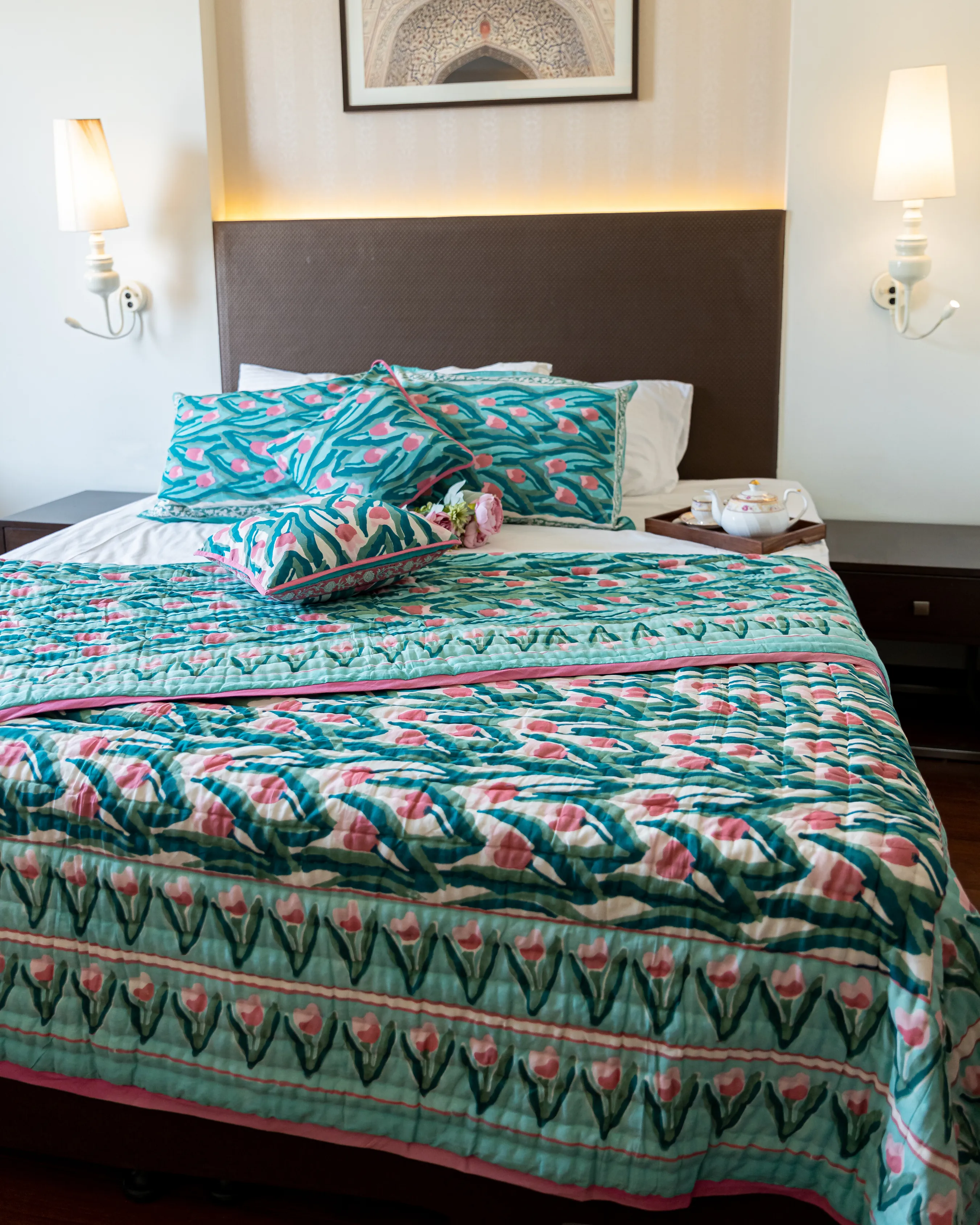 Pacific Handblock Printed Cotton Quilt