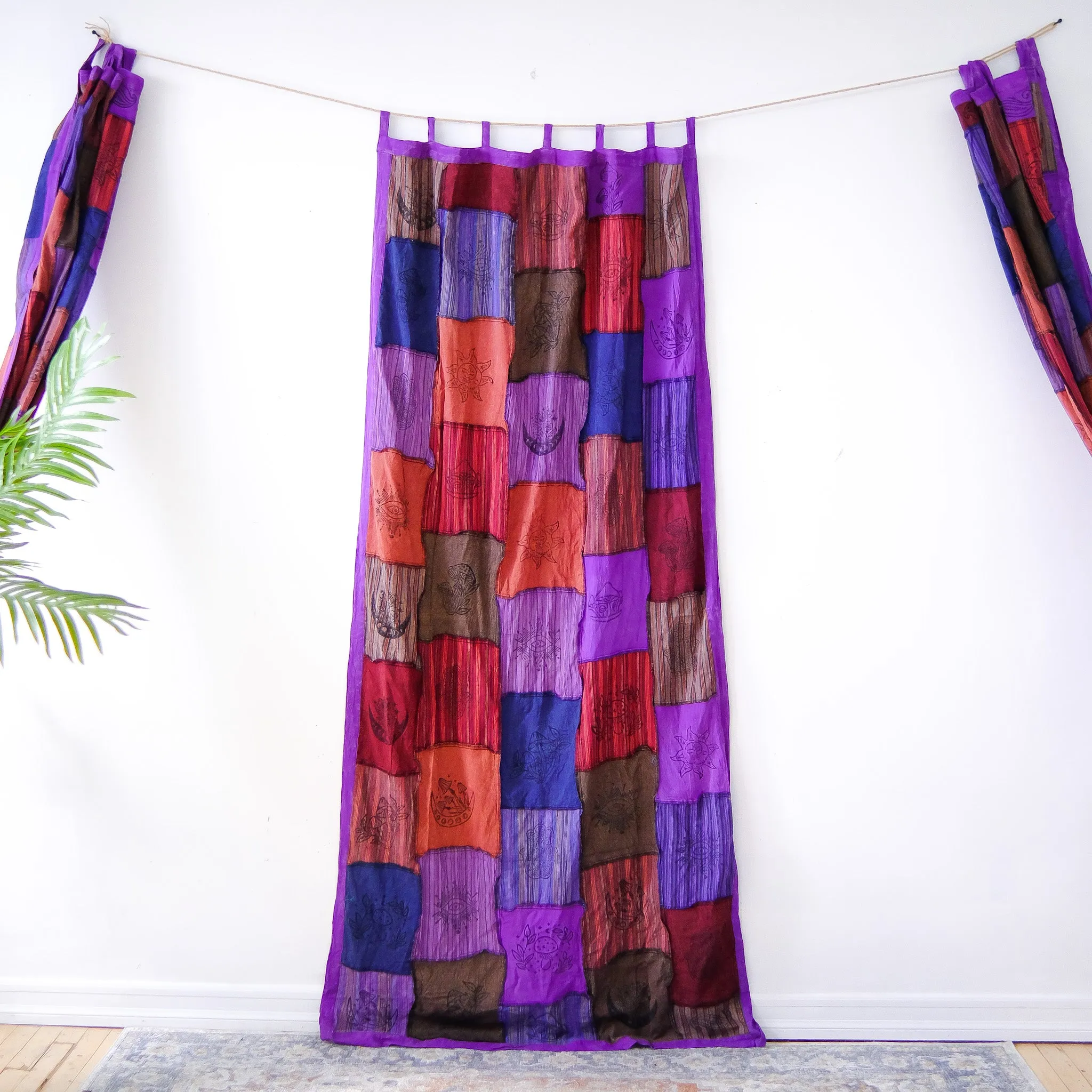 Patchwork Block Print Curtain Panel