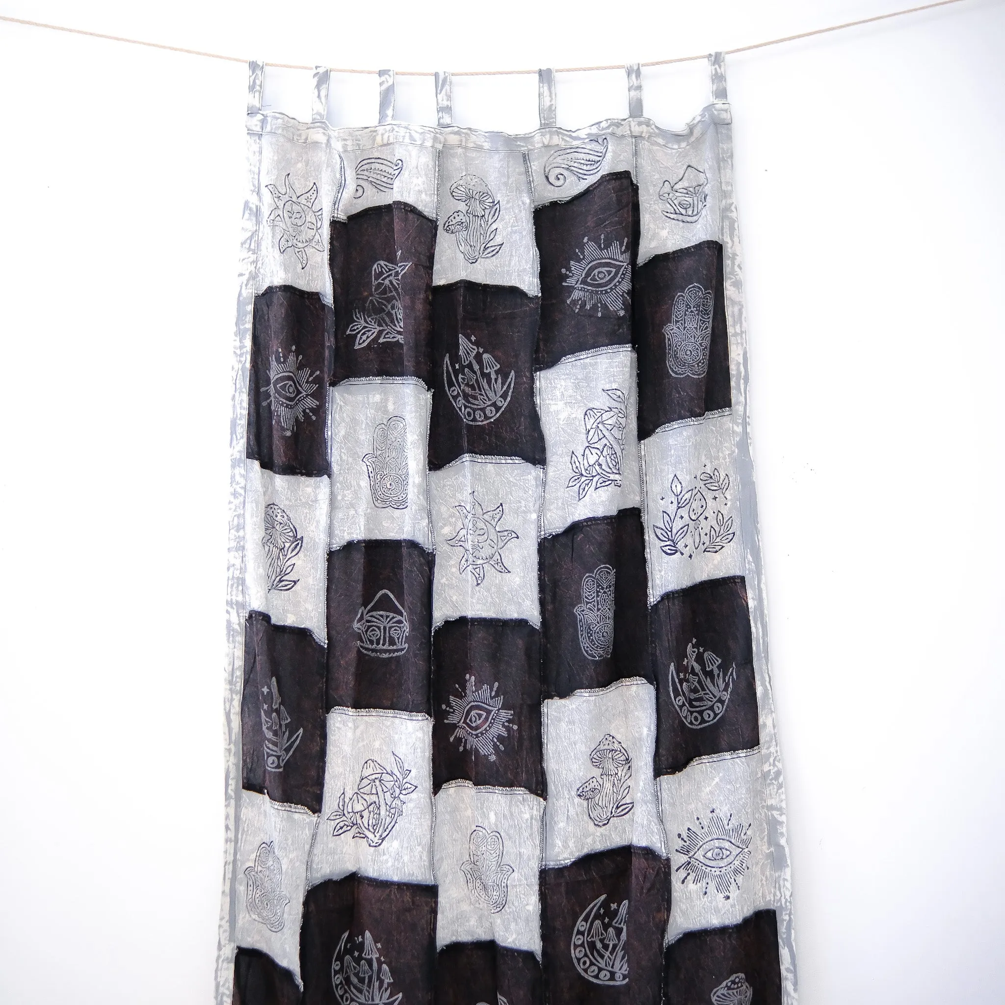 Patchwork Block Print Curtain Panel