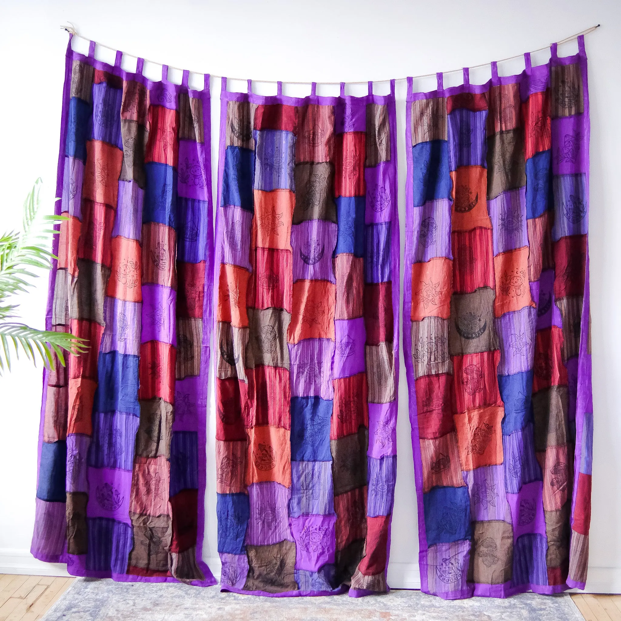 Patchwork Block Print Curtain Panel